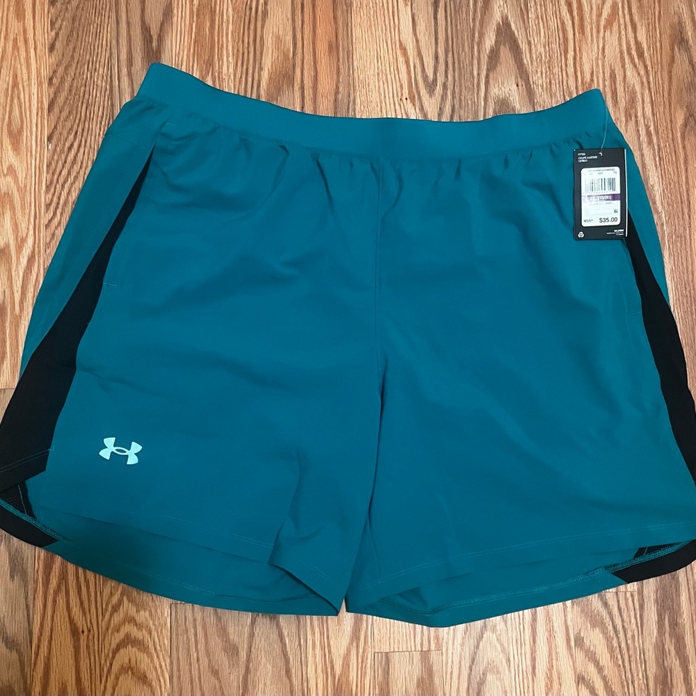 Under armour ua launch short 7” 2xl teal running shorts